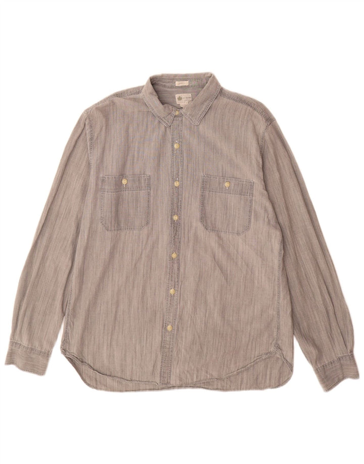 J. Crew Herren-Hemd mit maßgeschneiderter Passform, Größe L, Grau, Baumwolle