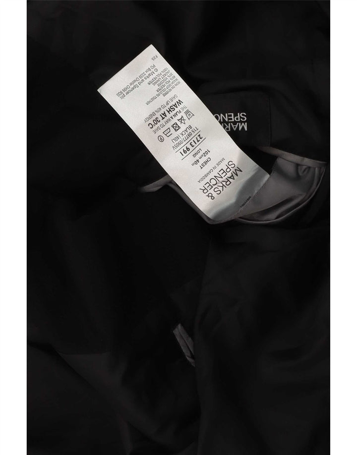 Marks & Spencer Herren-Blazer mit 2 Knöpfen, UK 40, Mittelschwarz, Polyester