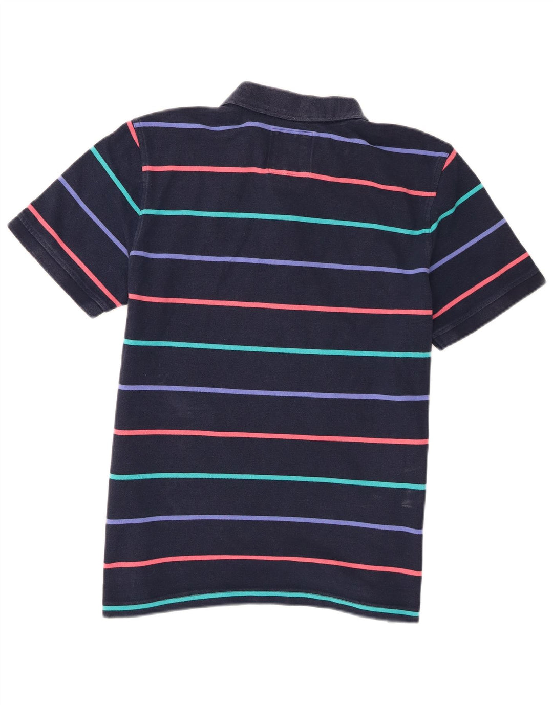 Crew Clothing Herren-Poloshirt aus mittelblauer, gestreifter Baumwolle