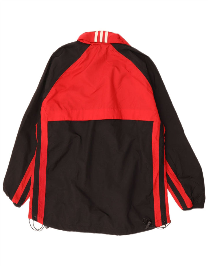 Adidas Regenjacke für Jungen, 15–16 Jahre, schwarzes Colourblock-Polyamid