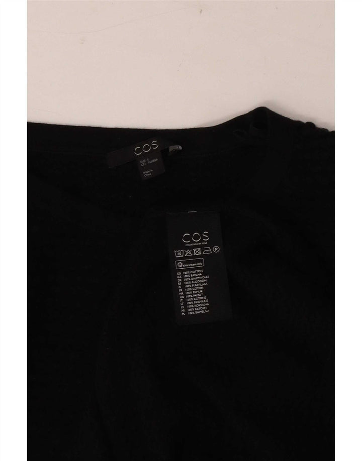 Cos Damen Top Langarm UK 10 Small Schwarz Baumwolle