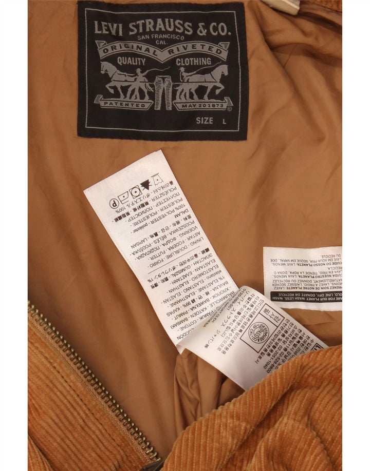 Levi's Herren Cordjacke UK 40 Large Braun Baumwolle