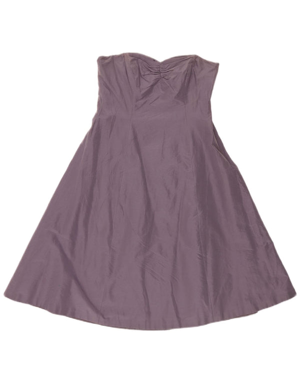 Coast Trägerloses Kleid für Damen, UK 14, mittelviolette Baumwolle