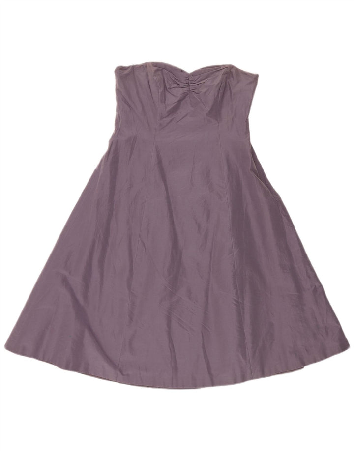 Coast Trägerloses Kleid für Damen, UK 14, mittelviolette Baumwolle