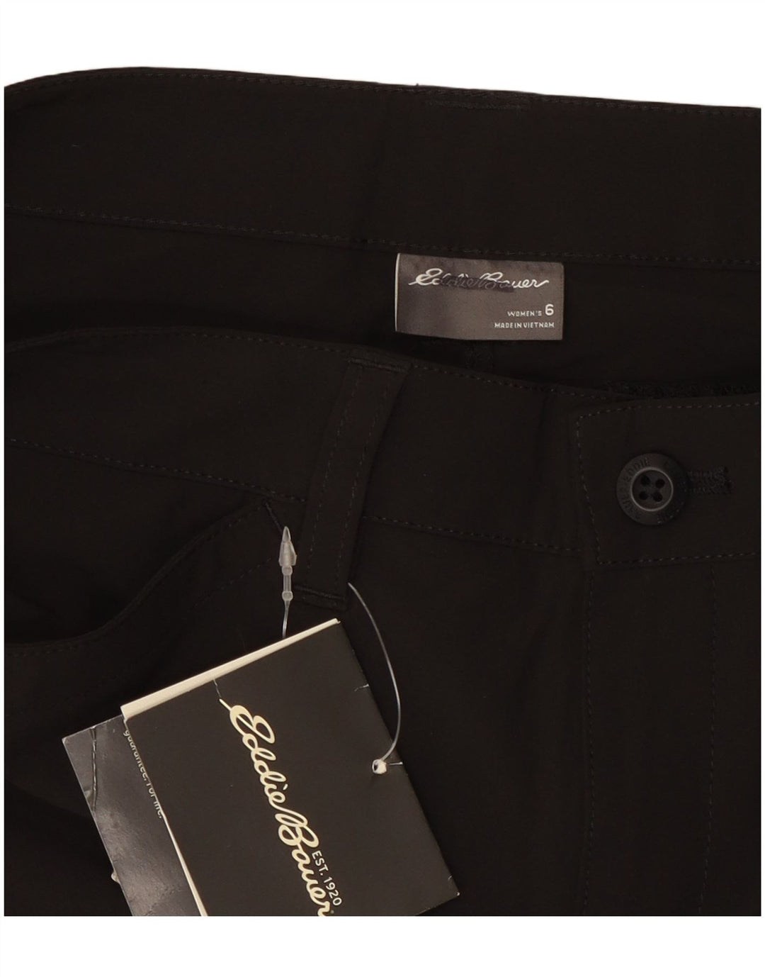 Eddie Bauer Damen Caprihose US 6 Medium W30 L20 Schwarz Polyester