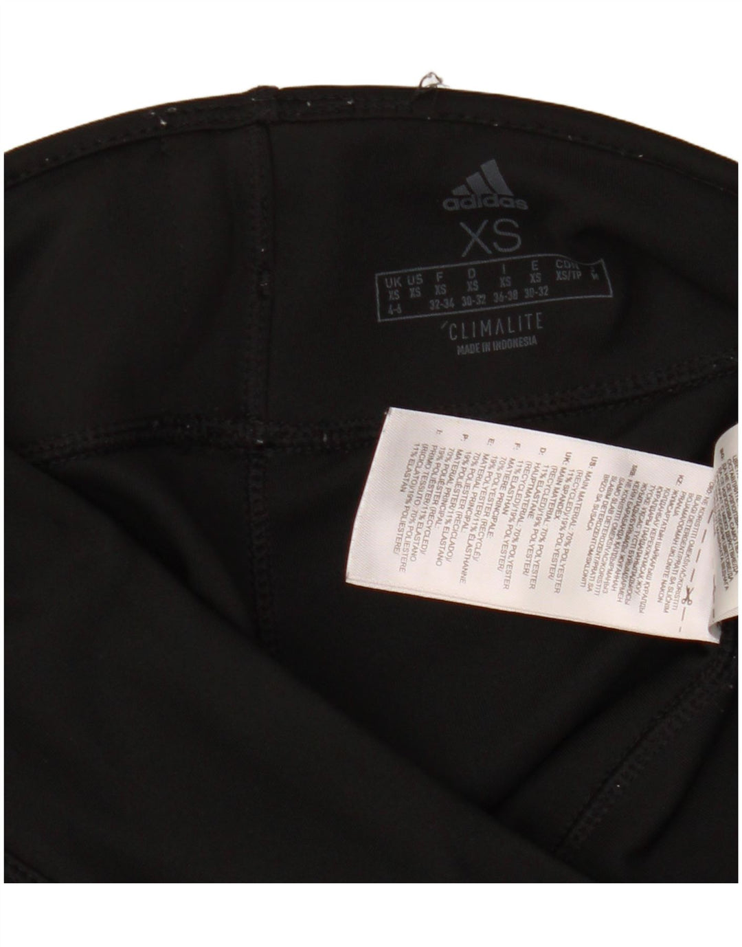Adidas Damen Climalite Leggings UK 4/6 XS Schwarz Polyester
