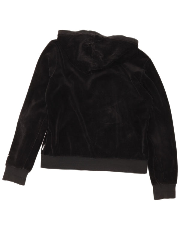 Arena Damen-Kapuzenpullover in Übergröße mit grafischem Velours-Reißverschluss, Gr. 6, XS, Schwarz