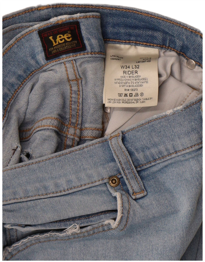 Lee Herren Rider Slim Jeans W34 L32 Blaue Baumwolle