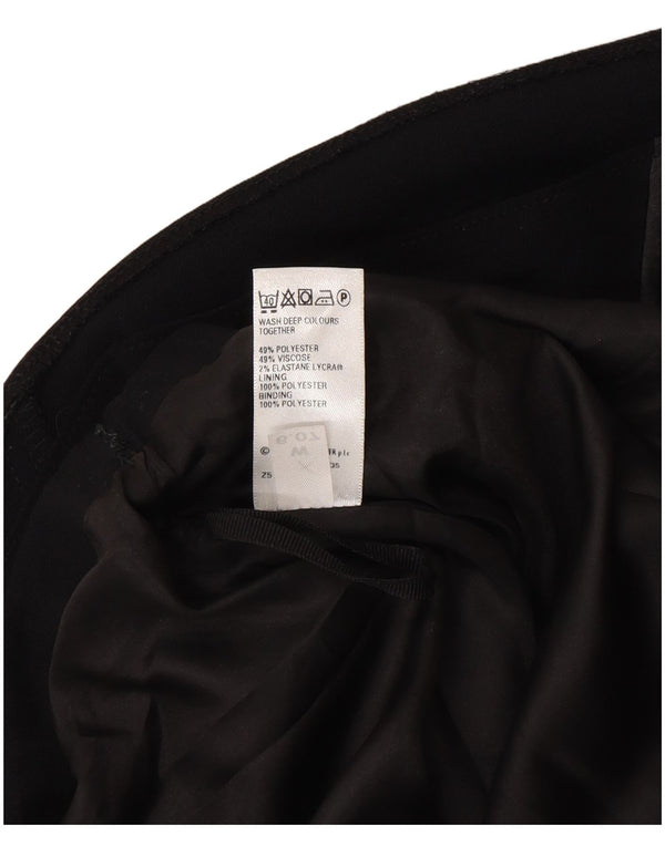 Marks & Spencer Damen A-Linienrock UK 14 Medium W30 Schwarz Polyester