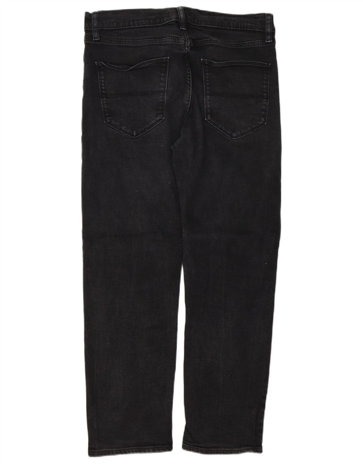 Marks & Spencer Herren Straight Jeans W32 L27 Schwarze Baumwolle