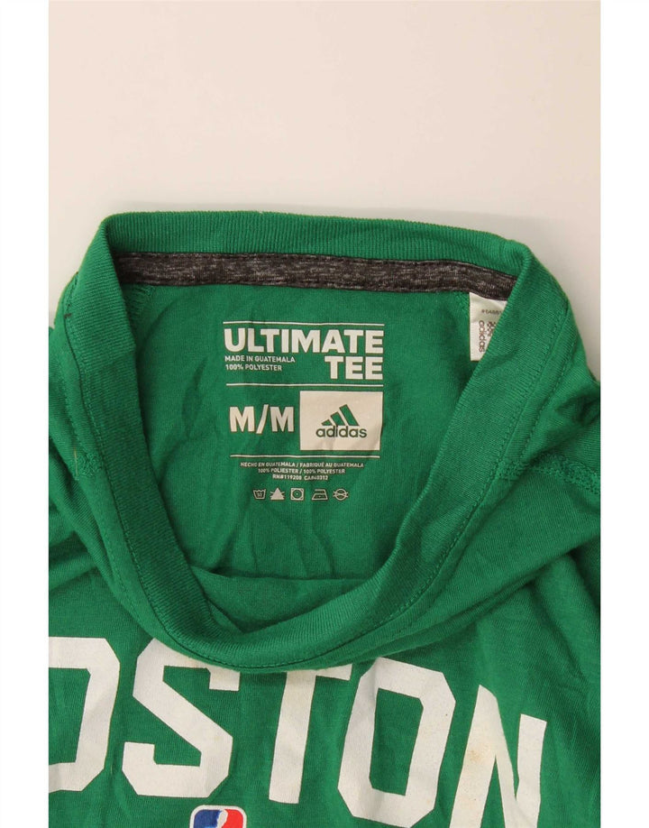Adidas Herren Boston Celtics Graphic Top Langarm mittelgrünes Polyester
