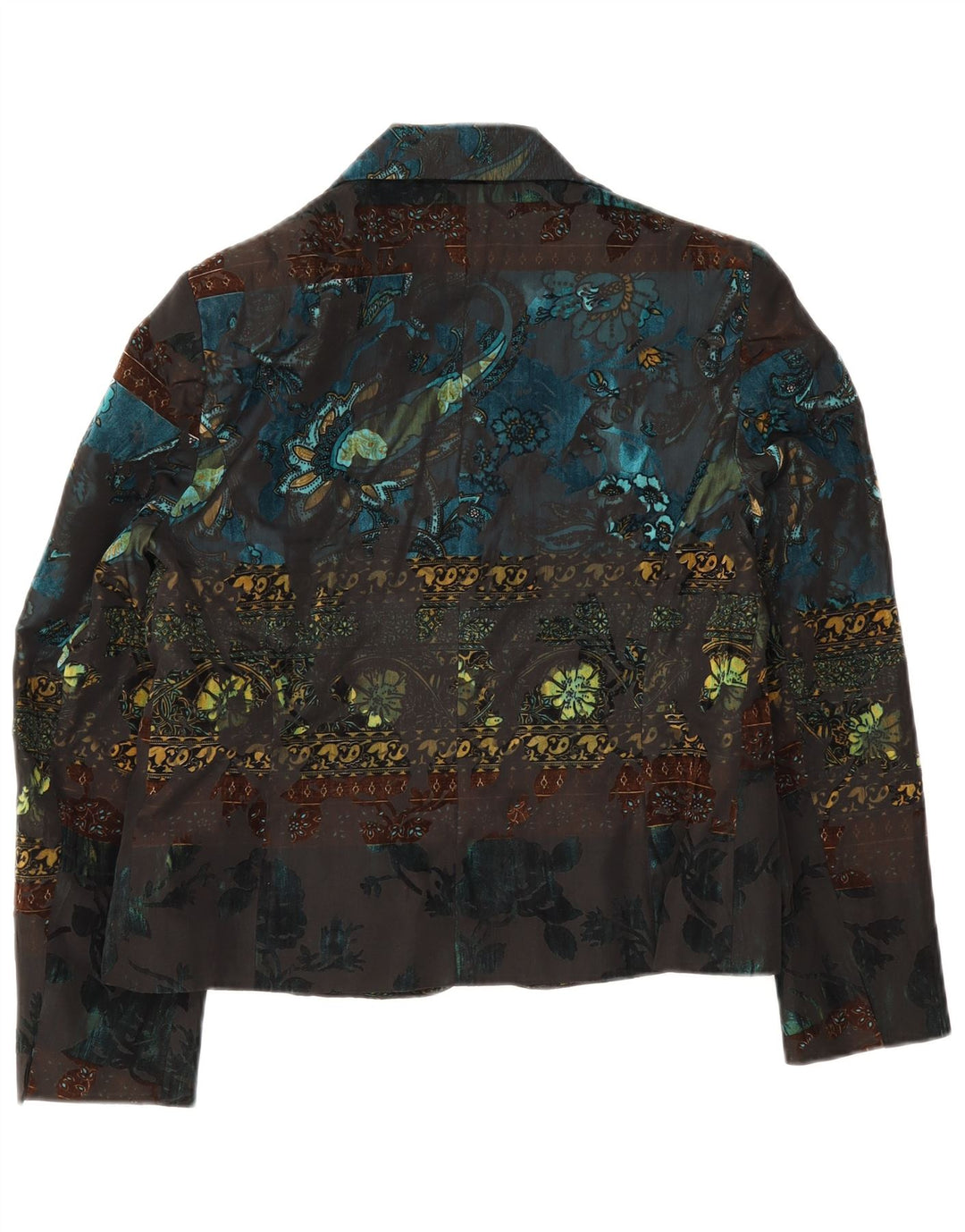 Vogue Damen-Blazer mit 3 Knöpfen, Gr. 14, groß, mehrfarbig, mit Blumenmuster