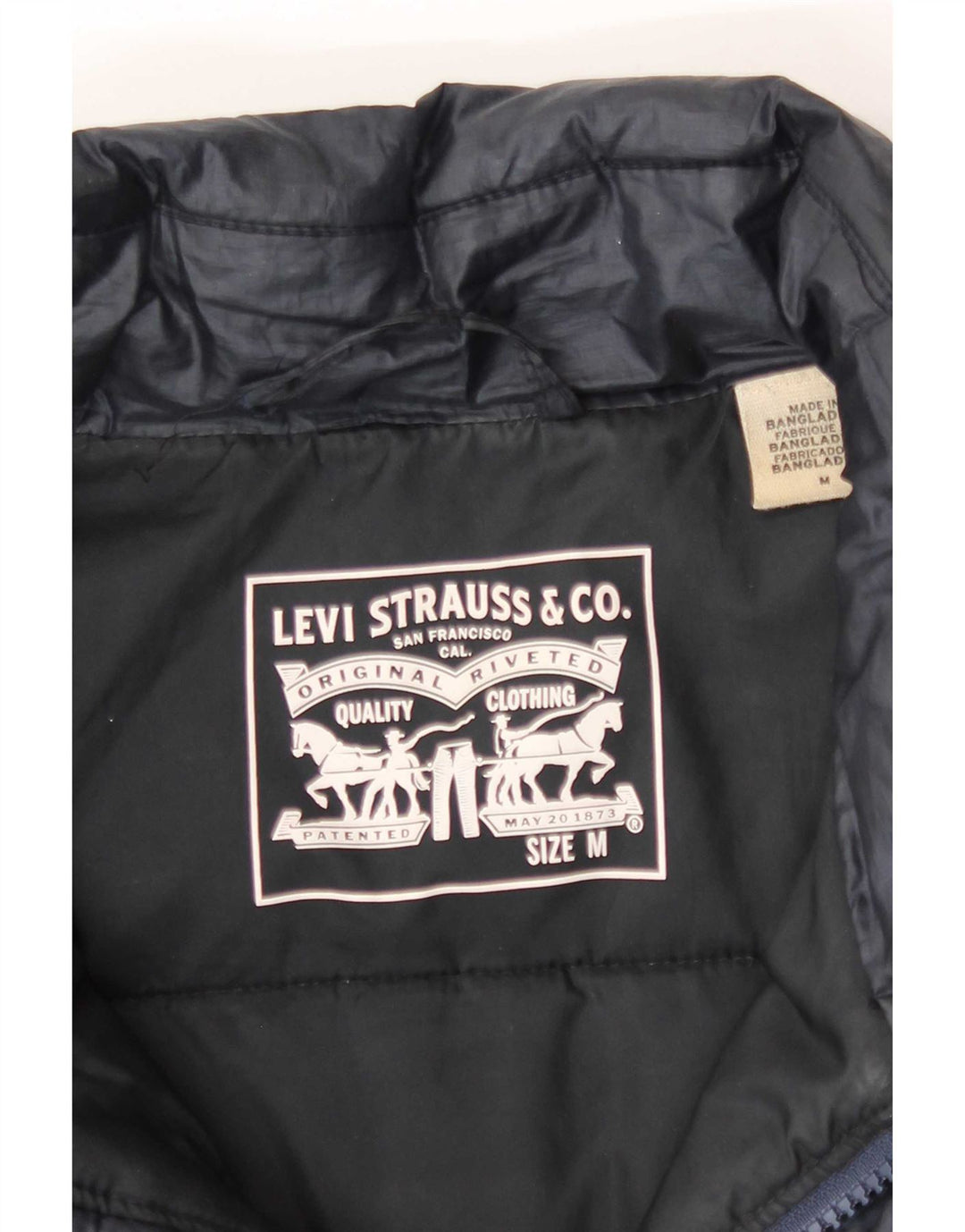 Levi's Herren Wattierte Jacke UK 38 Mittel Marineblau Polyester
