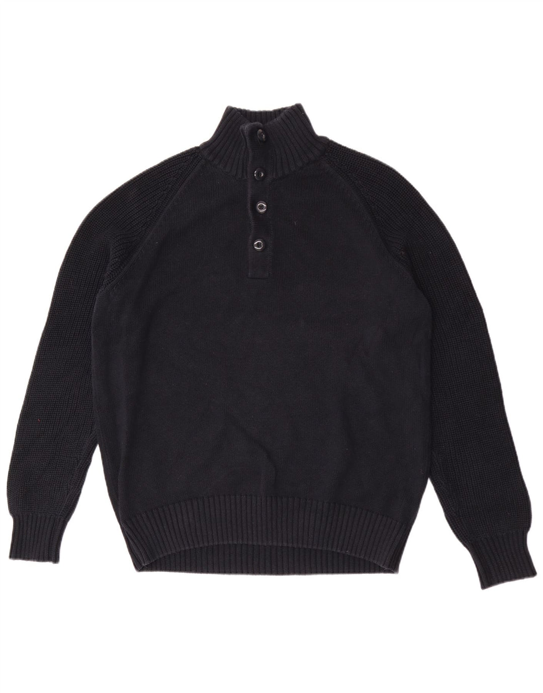 Marks & Spencer Herren-Pullover mit Knopfkragen, Größe L, Marineblau