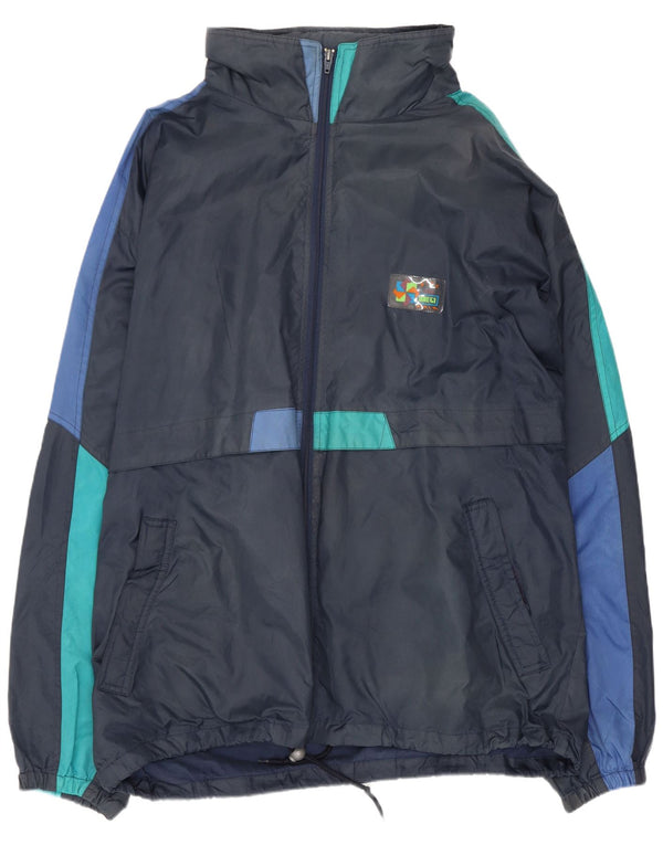 Brugi Herren-Trainingsanzug mit Kapuze, Oberteil, Jacke, 2XL, Marineblau, Colourblock-Polyamid