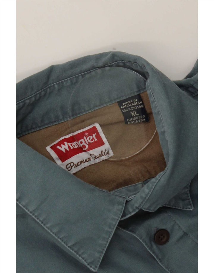 Wrangler Herrenhemd XL, blaue Baumwolle