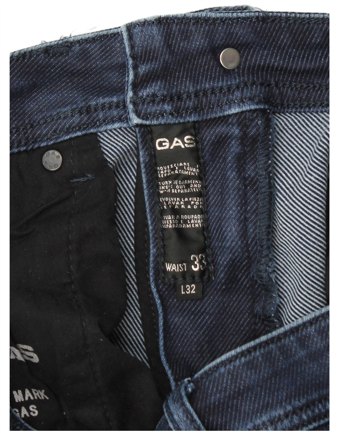 Gas Herren Slim Jeans W33 L32 Blau