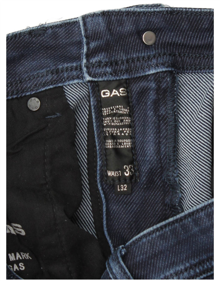 Gas Herren Slim Jeans W33 L32 Blau