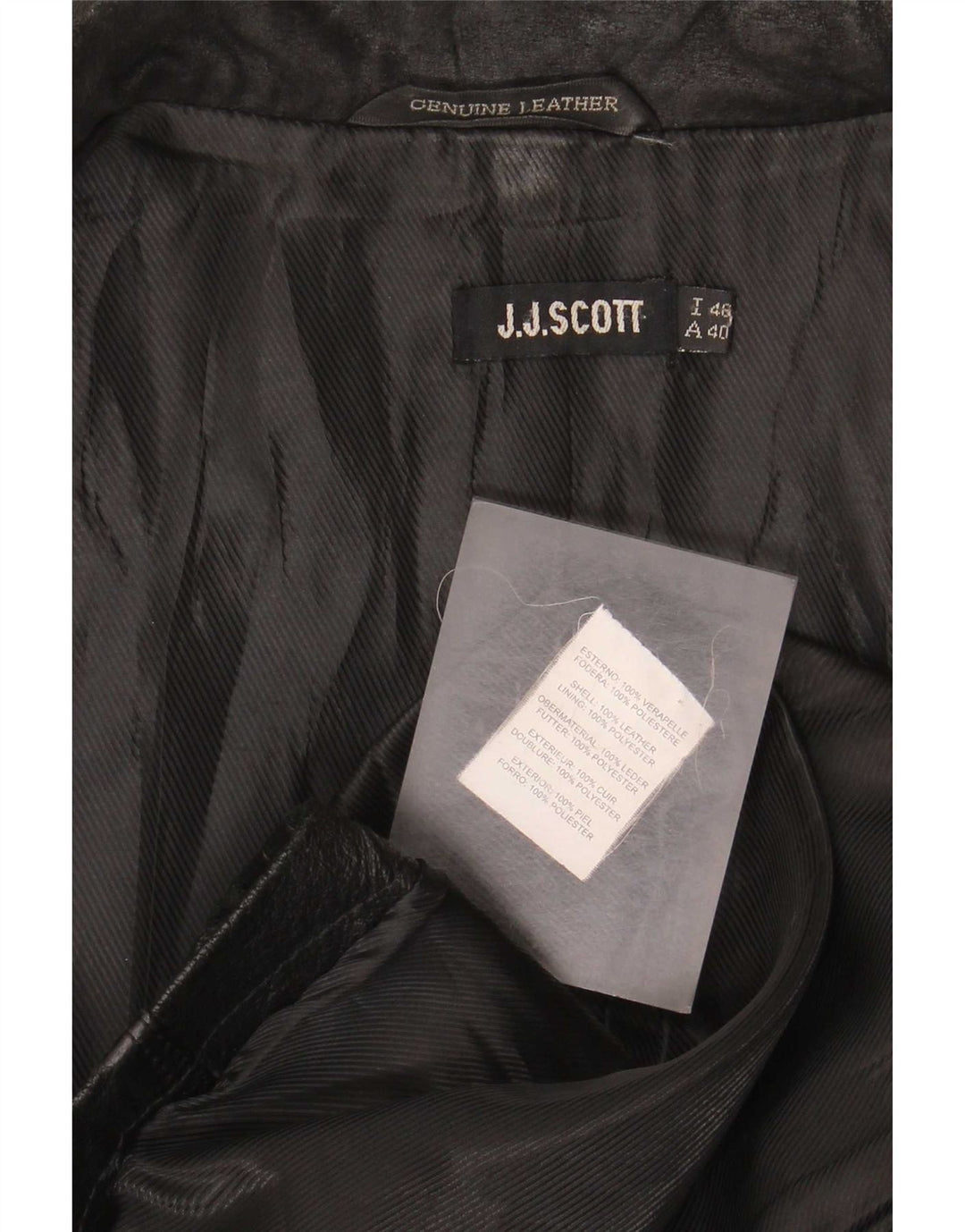 J.J.Scott Damen 2-Knopf-Lederblazer IT 46 Large Schwarz