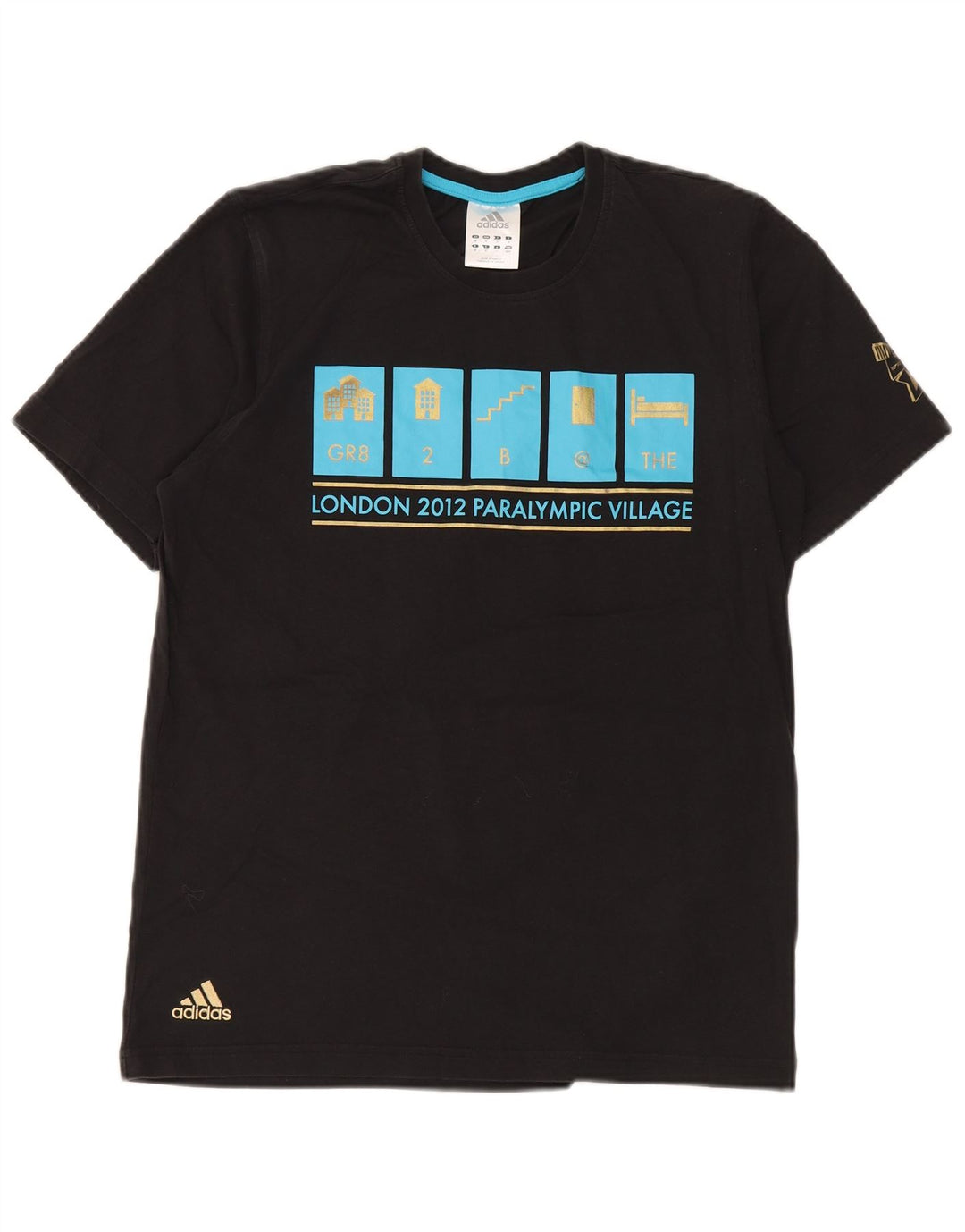 Adidas Herren Grafik T-Shirt Top Medium Schwarz Baumwolle