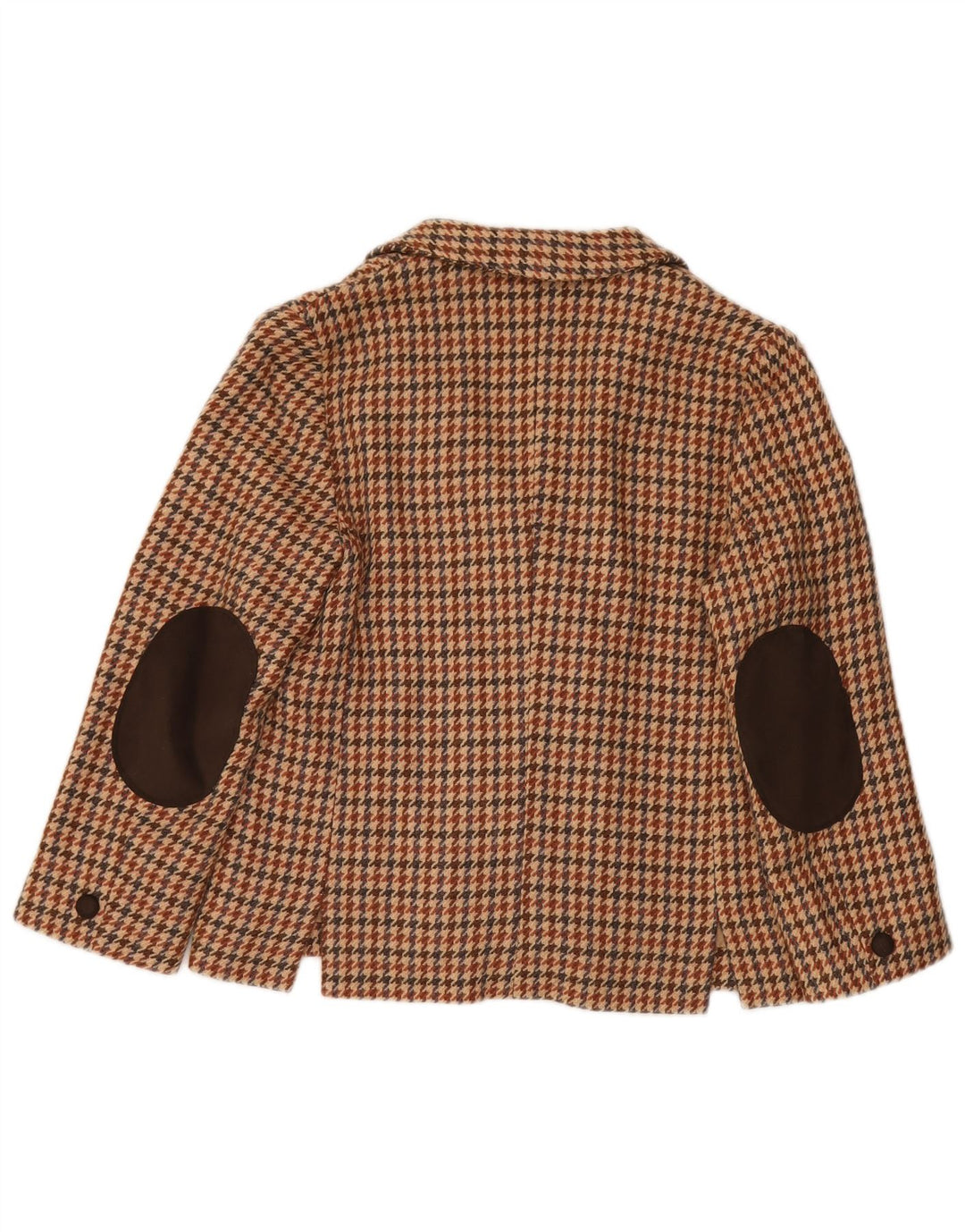 Vintage Damen 3-Knopf-Blazerjacke UK 12 Medium Beige Houndstooth