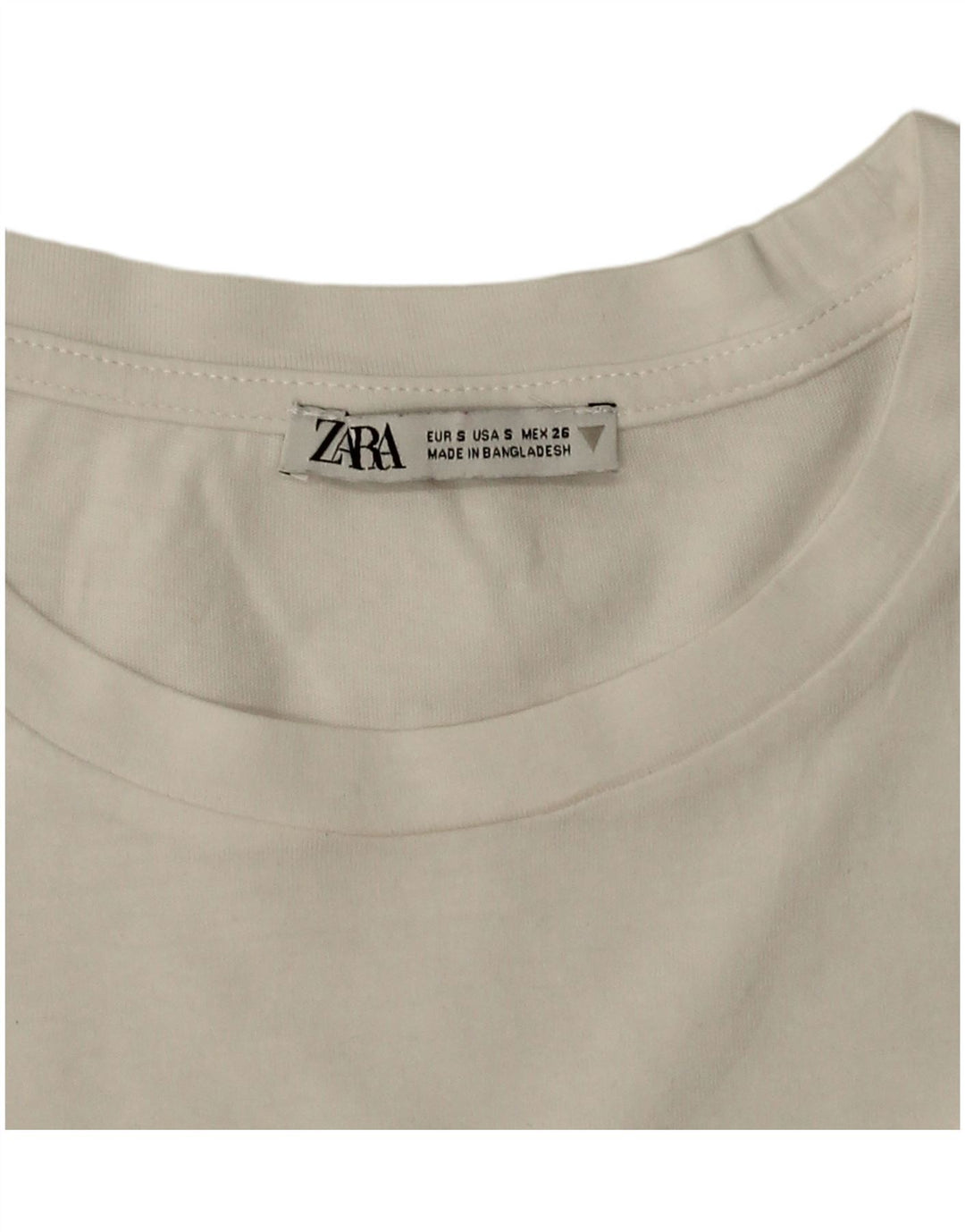 Zara Damen Übergroßes Crop T-Shirt Top UK 10 Small Weiß