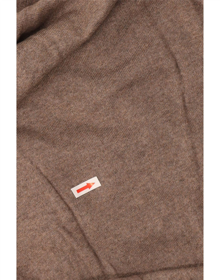 John Lewis Herren-Pullover mit V-Ausschnitt, groß, braune Baumwolle