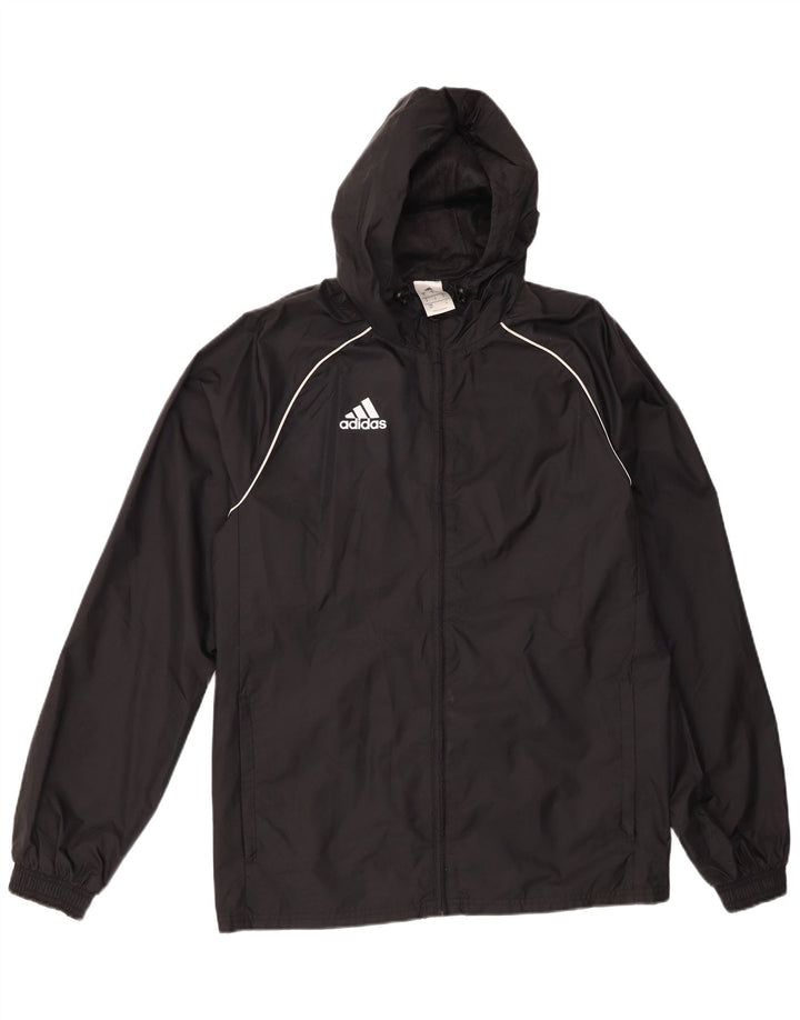 Adidas Herren Kapuzen-Regenjacke UK 36 Small Schwarz Nylon