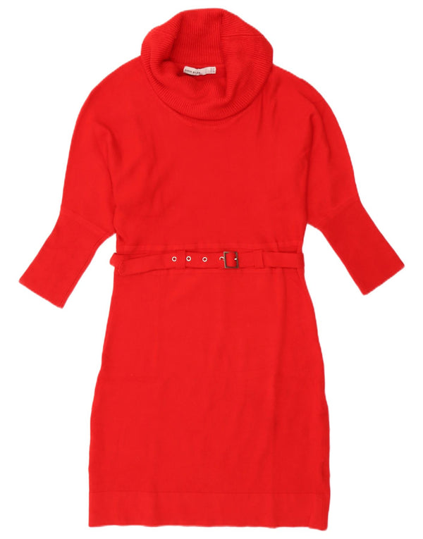 Karen Millen Damen Pulloverkleid UK 12 Mittelrote Wolle