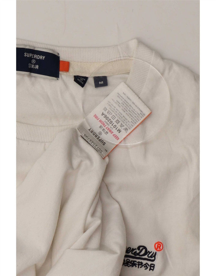 Superdry Herren T-Shirt-Oberteil aus mittelweißer Baumwolle