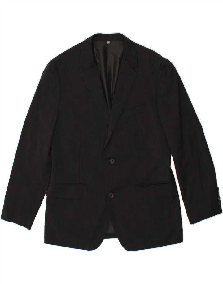 BONOBOS Mens Slim Fit 2 Button Blazer Jacket UK 40 Large Grey Wool Vintage BONOBOS and Second-Hand BONOBOS from Messina Hembry 