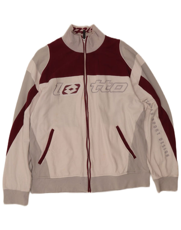 LOTTO Damen-Trainingsanzugoberteil mit Grafik, UK 18, XL, Weiß, Farbblock