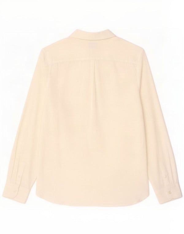 Benetton Damen-Oversize-Hemd UK 10 Small Weiße Viskose
