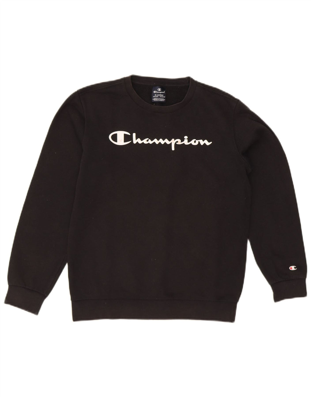 CHAMPION Boys Graphic Sweatshirt Jumper 13-14 Years XL  Black