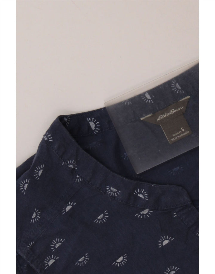 EDDIE BAUER Damen ärmelloses Blusenoberteil UK 10 Small Marineblau gepunktet