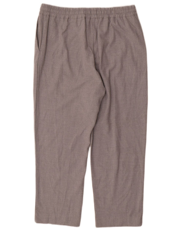 Zara Mens Loose Fit Cropped Trousers XL W38 L27 Grey Polyester