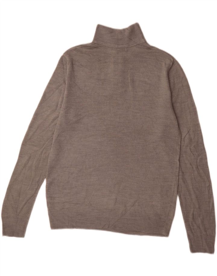French Connection Herren-Pullover mit Reißverschluss am Hals, großes graues Acryl