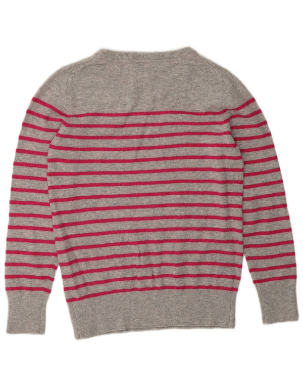 Crew Clothing Damen-Pullover mit U-Boot-Ausschnitt, UK 12, Mittelgrau gestreift