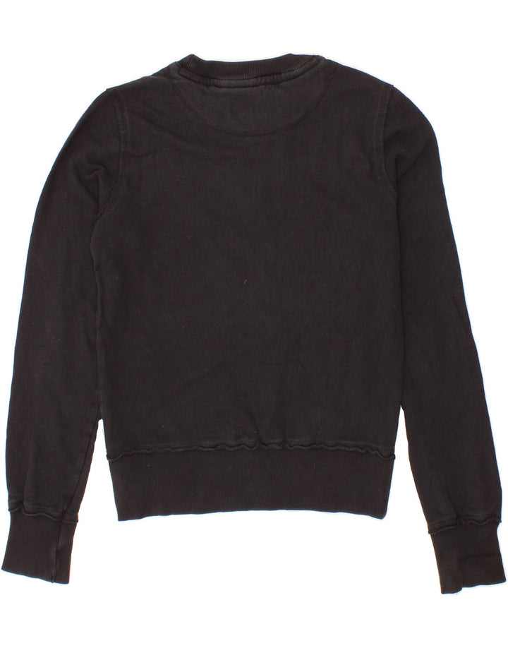 FILA Womens Graphic Sweatshirt Jumper UK 14 Large Black Cotton Vintage Fila and Second-Hand Fila from Messina Hembry 