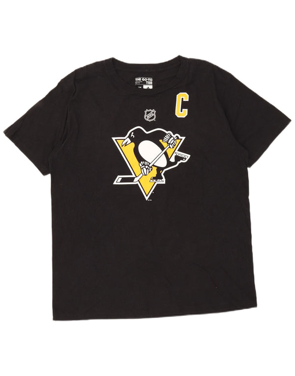 Adidas Herren Pittsburgh Penguins Graphic T-Shirt Top Large Schwarz Baumwolle