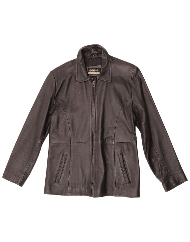 Heeli Damen Lederjacke UK 18 XL Schwarzes Leder