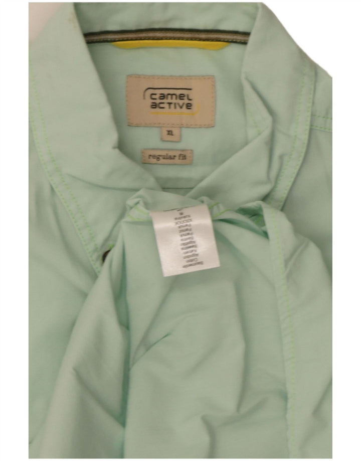 Camel Active Herren Kurzarm-Hemd mit regulärer Passform, XL, grüne Baumwolle