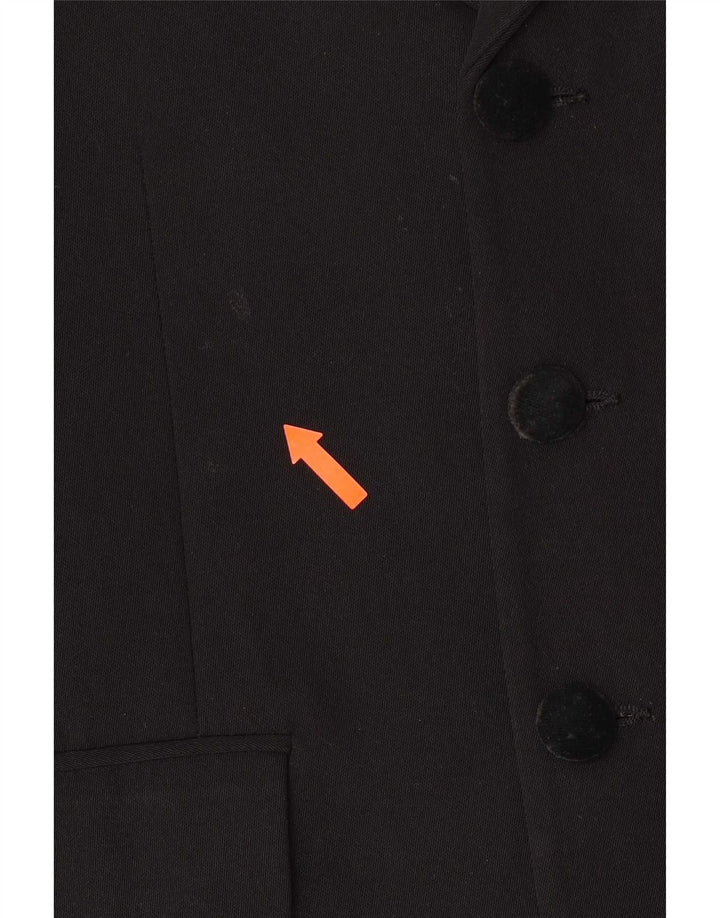 Vintage Jungen 3-Knopf-Blazerjacke 11-12 Jahre Schwarz
