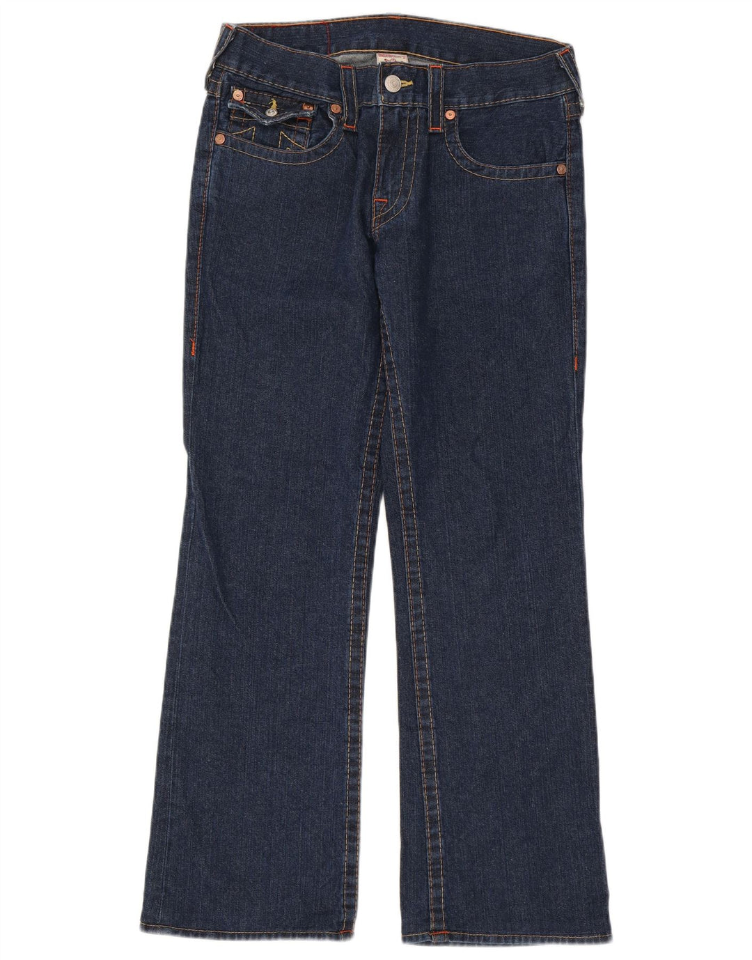 True Religion Damen Bootcut-Jeans W31 L32 Blaue Baumwolle