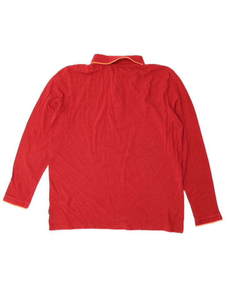 Chiemsee Herren-Langarm-Poloshirt, groß, rote Baumwolle