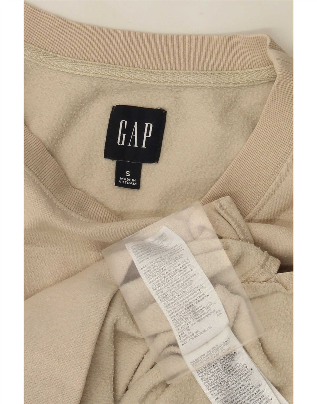 Gap übergroßer Damen-Sweatshirt-Pullover, Gr. 10, Größe S, Beige, Baumwolle