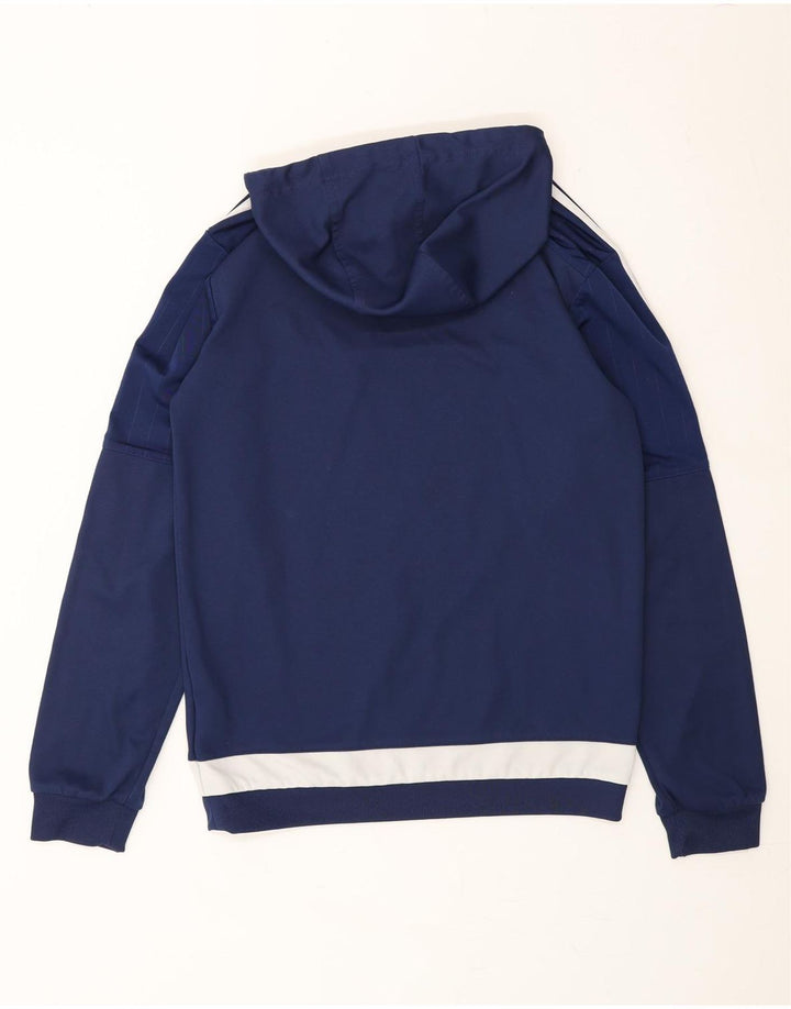 ADIDAS Mens Graphic Hoodie Jumper Small Navy Blue Polyester Vintage Adidas and Second-Hand Adidas from Messina Hembry 