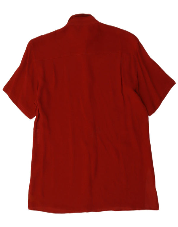 Marella Damen Longline Loose Fit Kurzarmhemd UK 10 Small Rot
