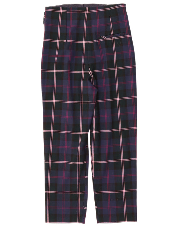 Topshop Damen Tapered Chino-Hose, UK 8, Größe S, W26, L24, Marineblau kariert