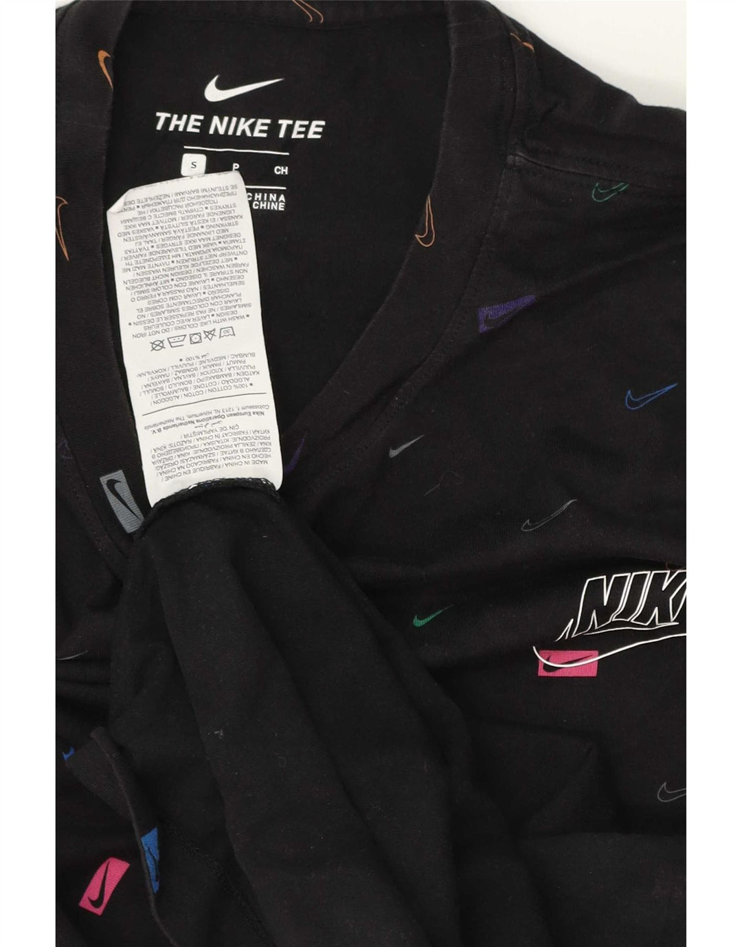 Nike Herren-T-Shirt mit Grafik, Größe S, schwarze Baumwolle